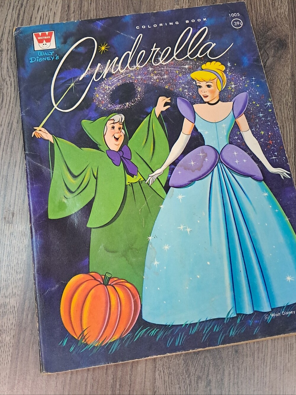 Vintage Walt Disney Cinderella Coloring Book Whitman Disney